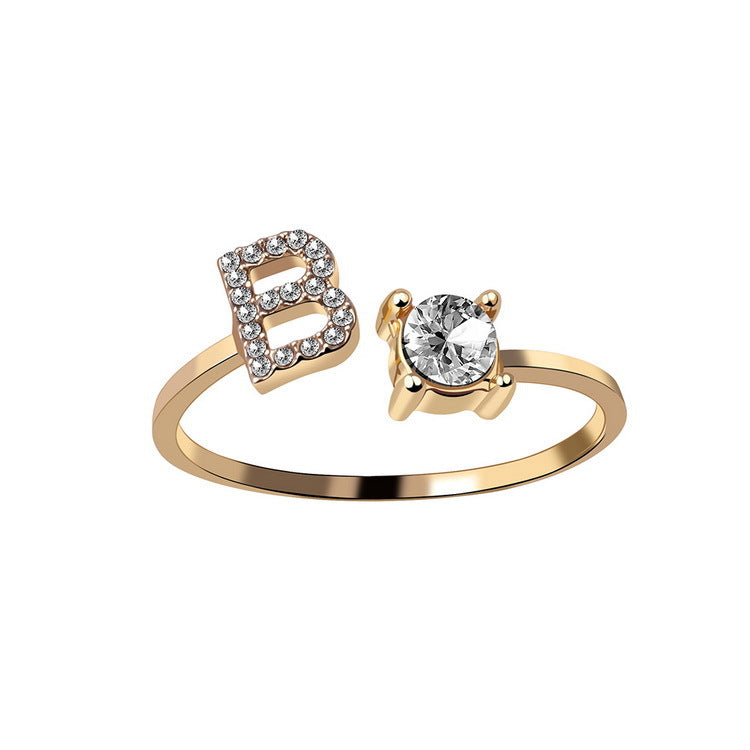Rozené Initial Letter Ring - Personalized A-Z | Gold