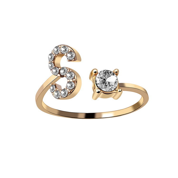 Rozené Initial Letter Ring - Personalized A-Z | Gold