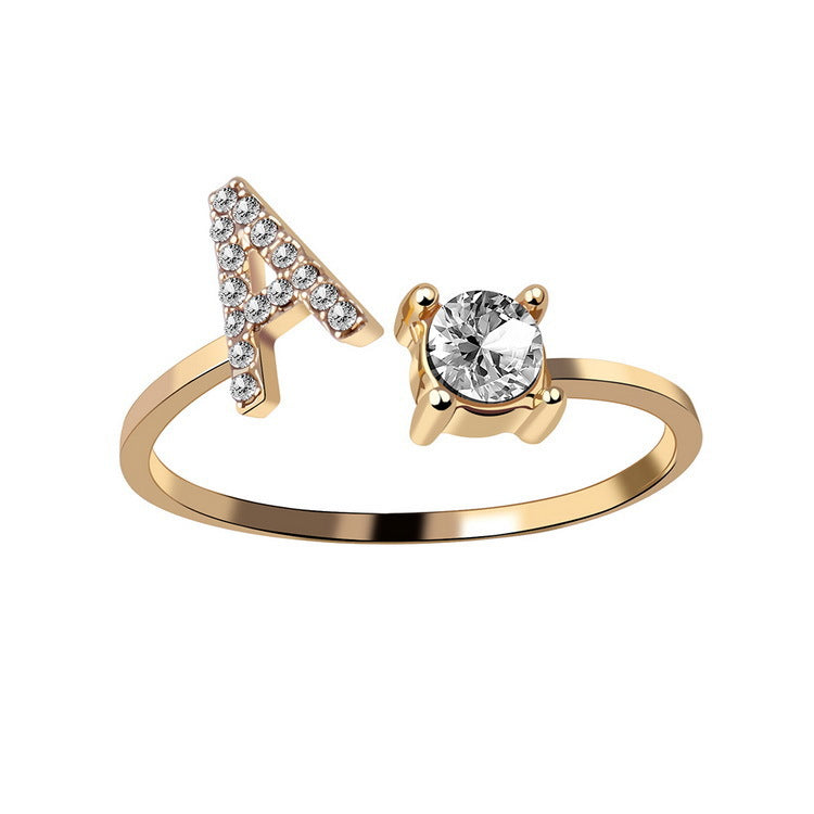 Initial Letter Ring - Personalized A-Z | Gold