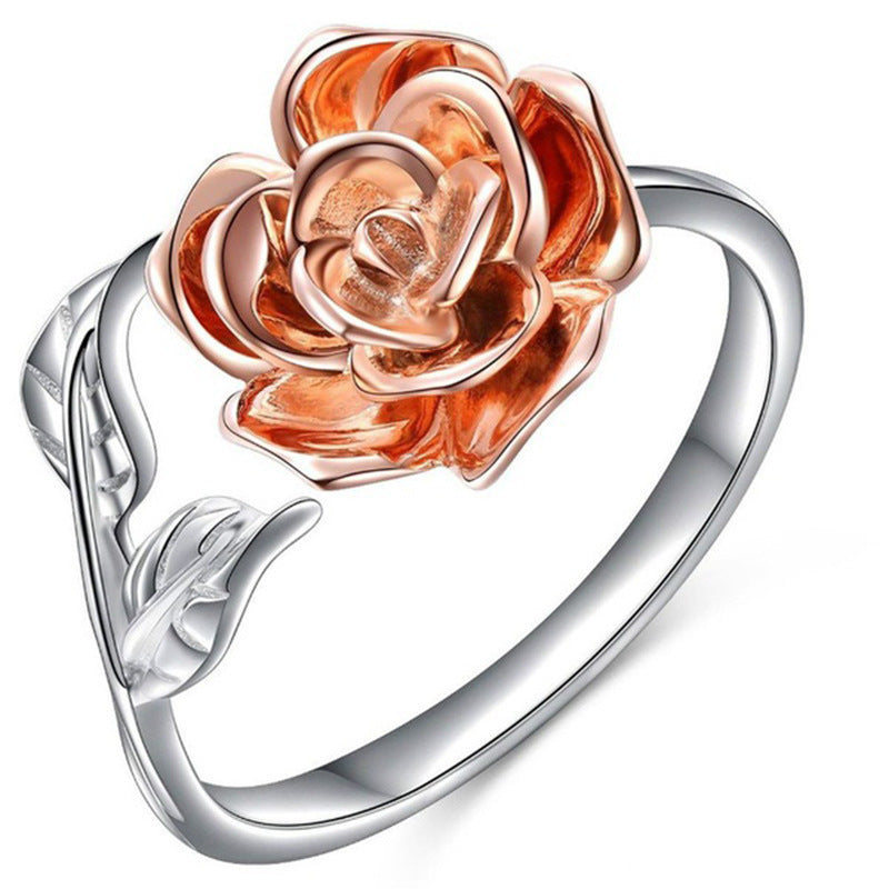 Rozené Rose Adjustable Ring - Dainty Flower Band