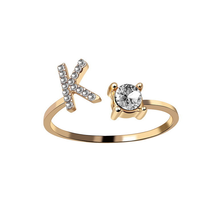 Gold / K - Initial Letter Ring