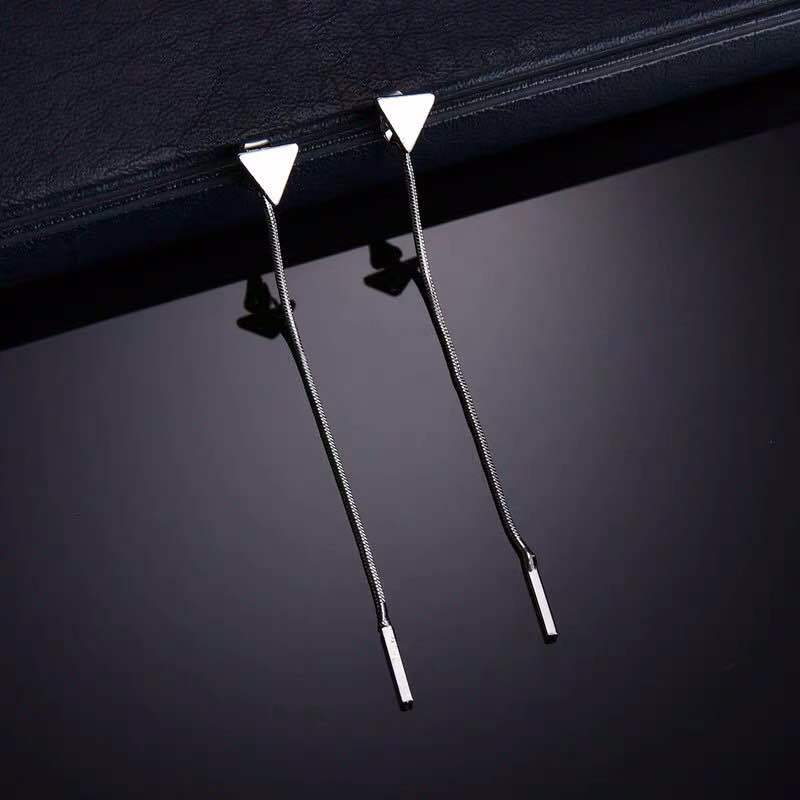 Rozené Gold Tassel Triangle Earrings - Minimalist Dangle