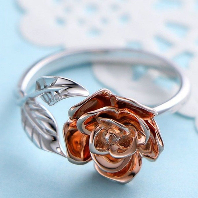 Rozené Rose Adjustable Ring - Dainty Flower Band