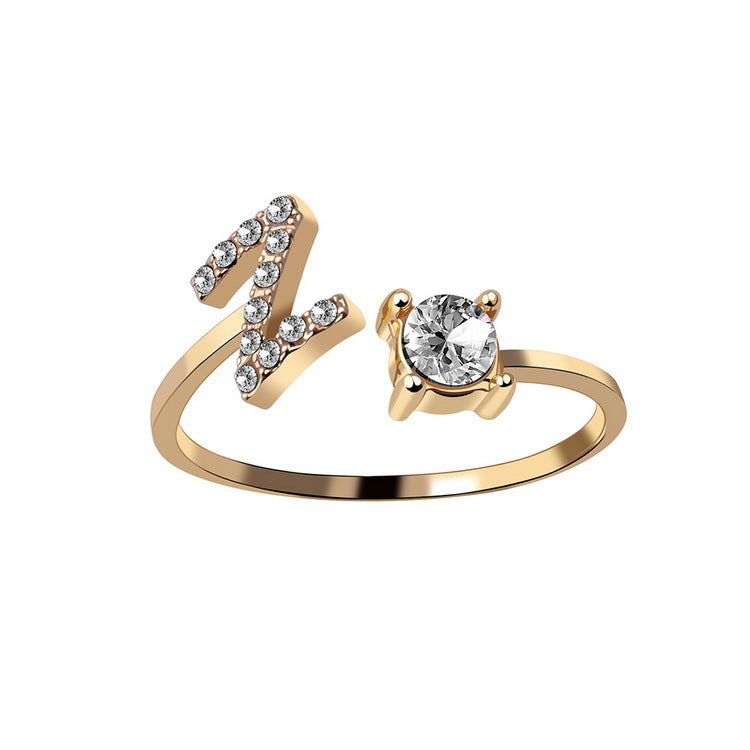 Gold / Z - Initial Letter Ring