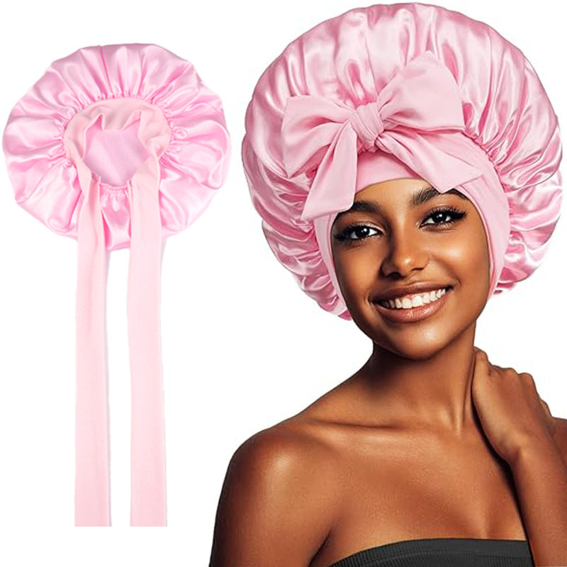 Satin Bonnet - Bow Knot Wide Band | Curly Hair Protection
