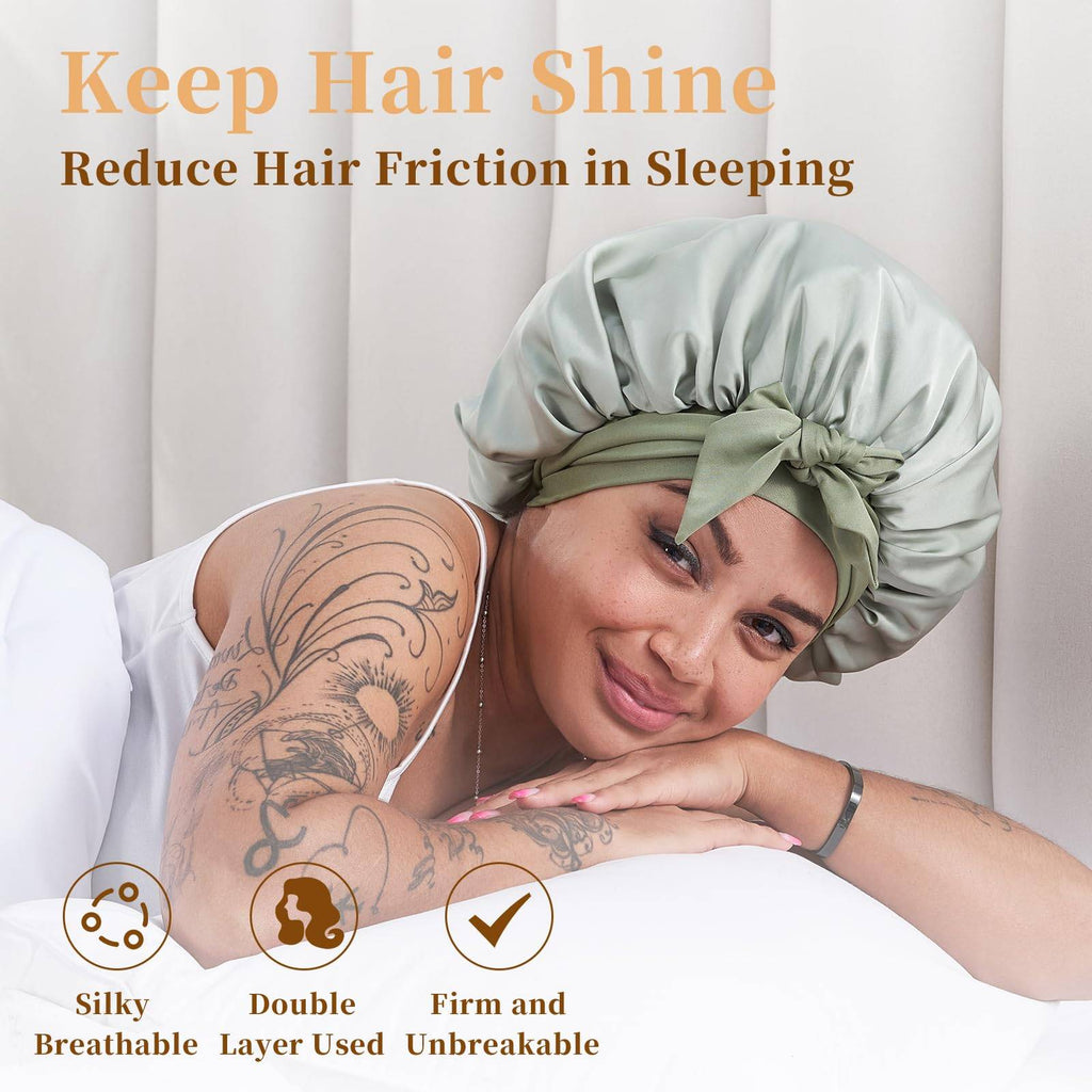Satin Bonnet - Bow Knot Wide Band | Curly Hair Protection