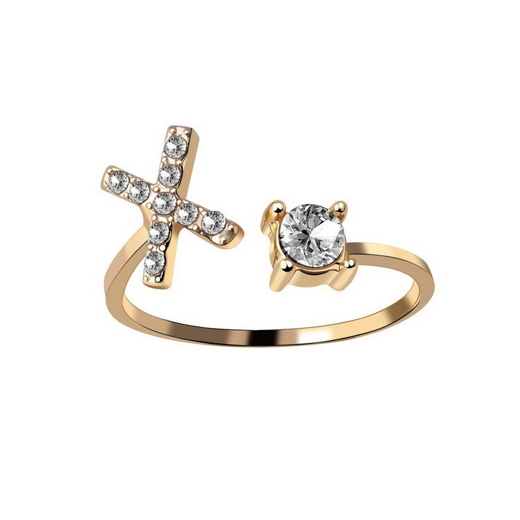 Gold / X - Initial Letter Ring