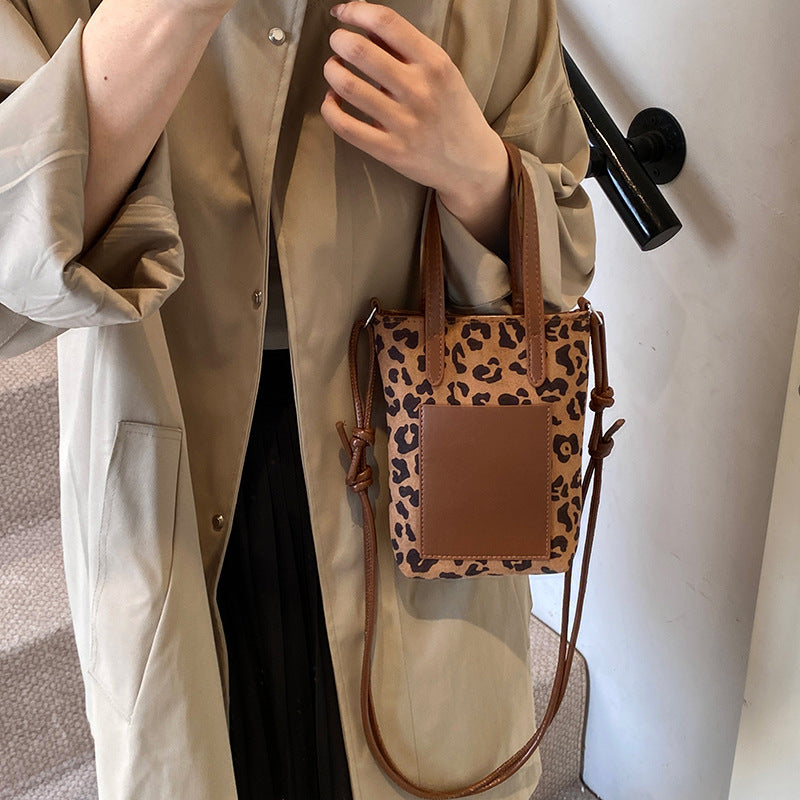 Rozené Retro Leopard Crossbody - Suede Phone Bag