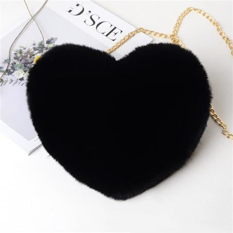 Heart Shaped Plush Bag - Fluffy Shoulder Purse | Y2K