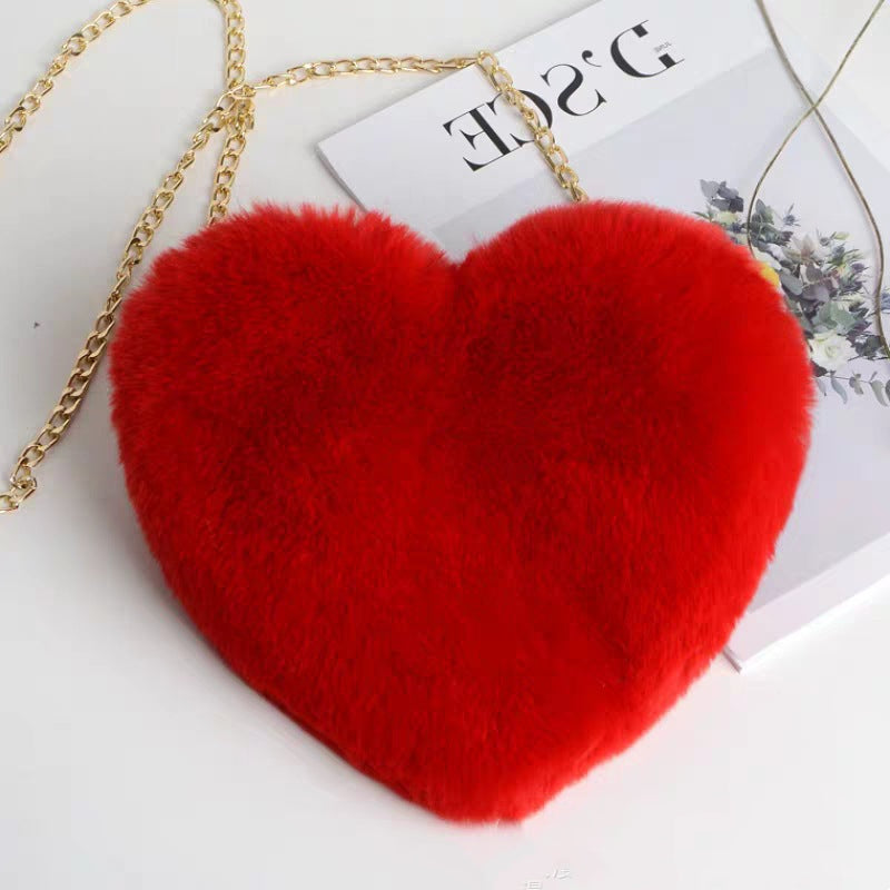 Heart Shaped Plush Bag - Fluffy Shoulder Purse | Y2K