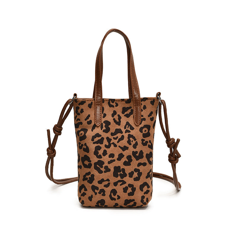 Rozené Retro Leopard Crossbody - Suede Phone Bag