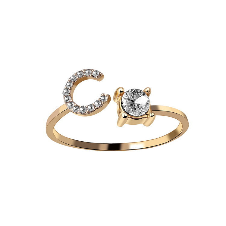 Gold / C - Initial Letter Ring