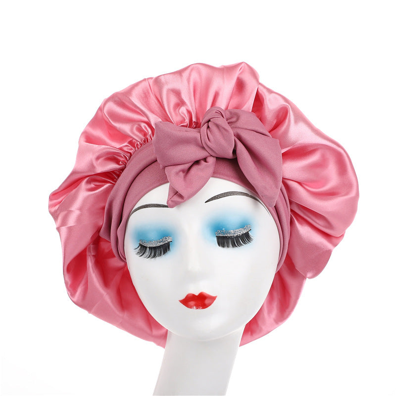 Satin Bonnet - Bow Knot Wide Band | Curly Hair Protection