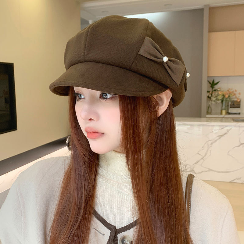 Rozené Pearl Bow Beret - Elegant French Hat
