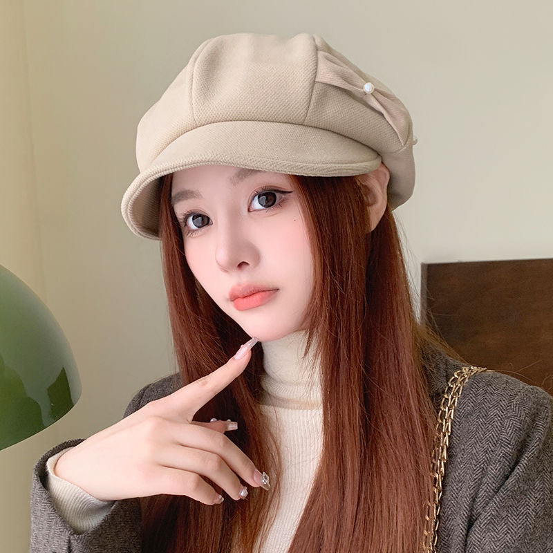Rozené Pearl Bow Beret - Elegant French Hat