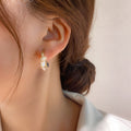 Rozené Green Flower Earrings - 925 Silver Needle | Gold-Plated