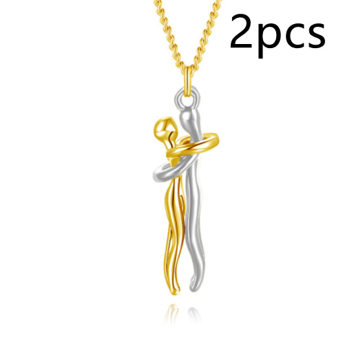 Rozene Love Hug Necklace - Gold Embrace Pendant