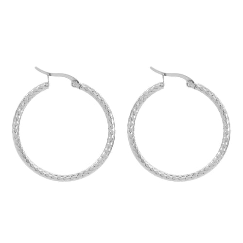 Rozené 18K Gold-Plated Hoop Earrings - Textured Statement Hoops
