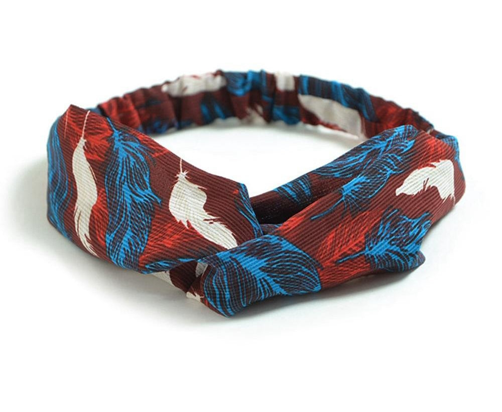 Rozene Retro Printed Headband - Wide Fabric Hair Band