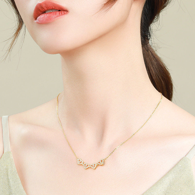Rozené Magnetic Heart Clover Necklace - Opens to Reveal | Gold
