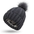 Rozené Pom Pom Knitted Beanie - Faux Fur Winter Hat