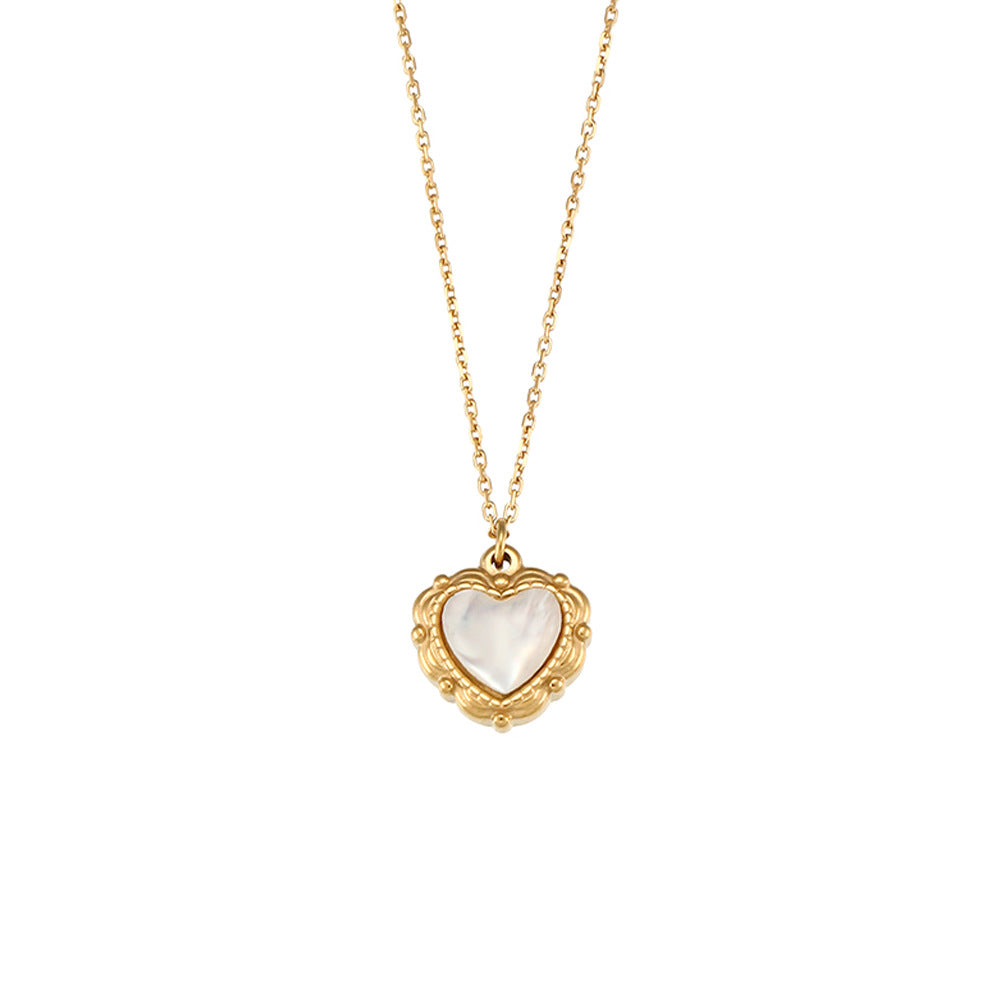 Rozené 18K Gold Shell Heart Necklace - Luxury Love Pendant