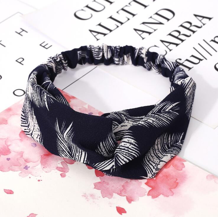 Rozene Retro Printed Headband - Wide Fabric Hair Band