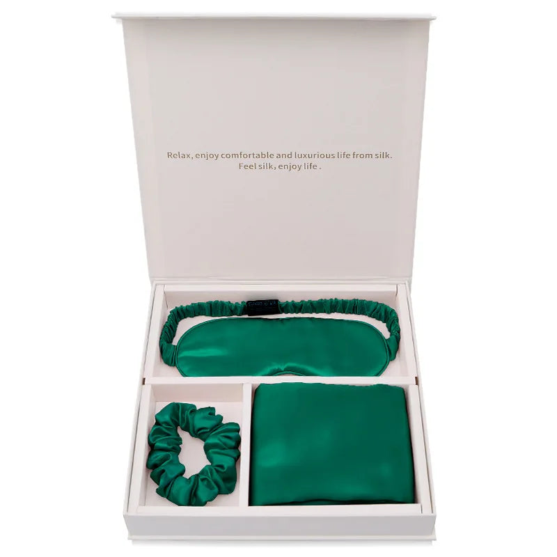 Silk Sleep Set - Eye Mask, Pillowcase & Hair Ties