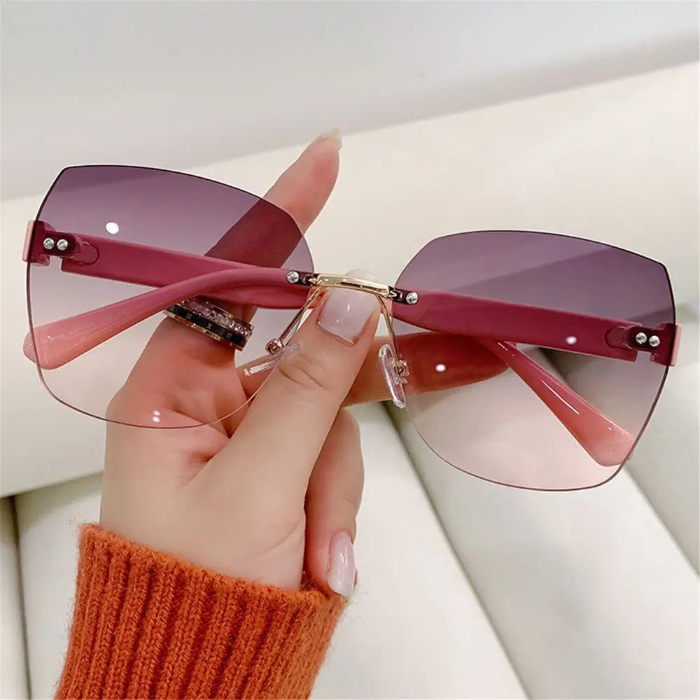 Rozene Rimless Gradient Sunglasses - UV400 Protection