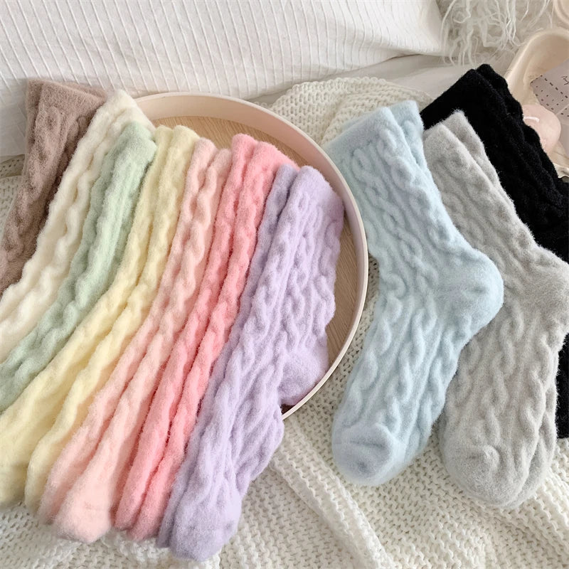Rozene Fluffy Cloud Socks - Soft Pastel Colors