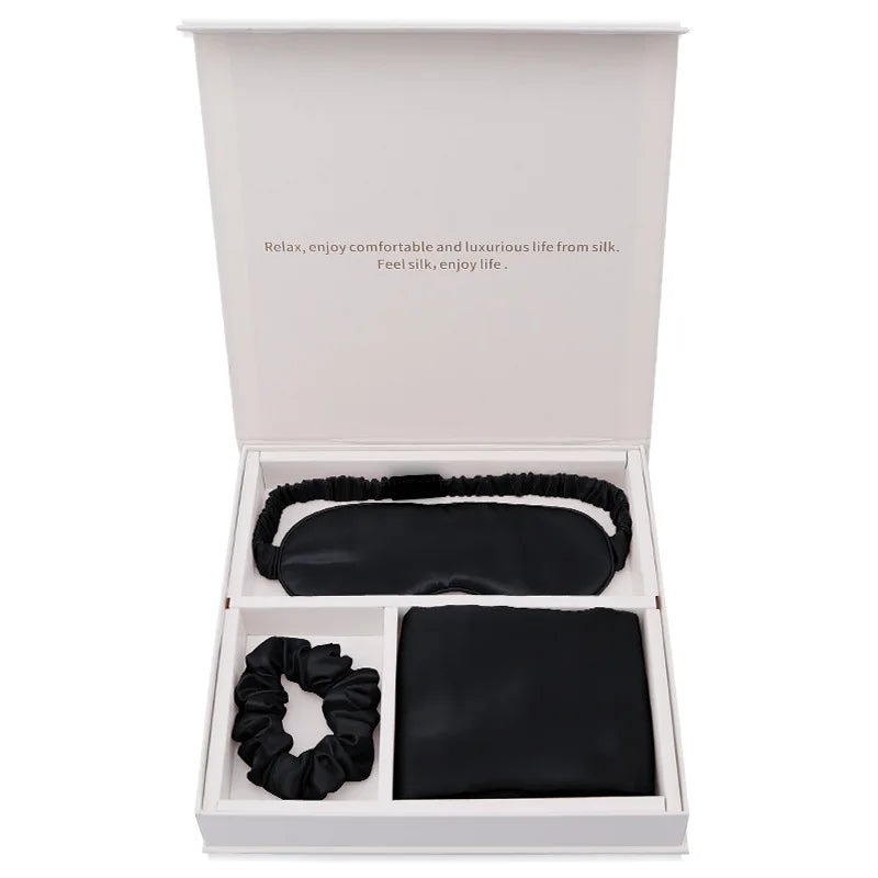 Silk Sleep Set - Eye Mask, Pillowcase & Hair Ties