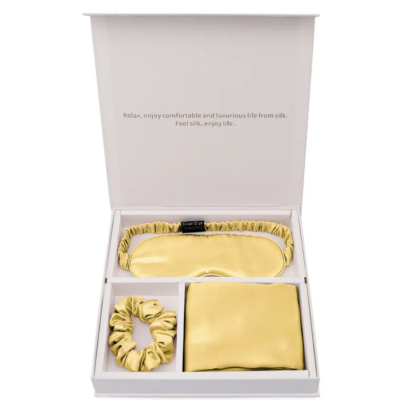 Silk Sleep Set - Eye Mask, Pillowcase & Hair Ties
