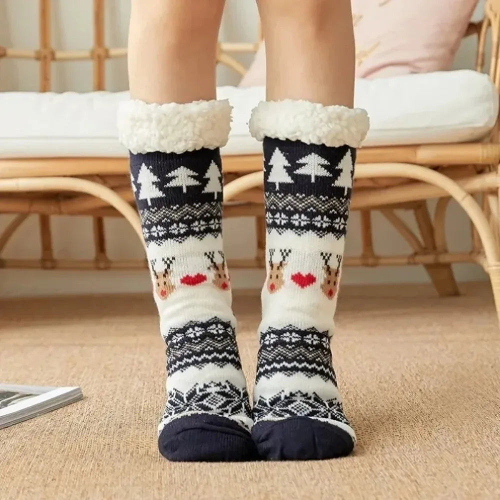 Rozene Penguin Fuzzy Grip Socks - Plush Non-Slip