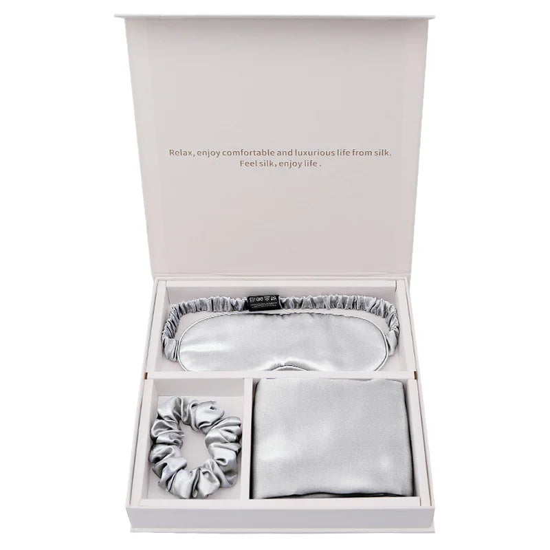 Silk Sleep Set - Eye Mask, Pillowcase & Hair Ties