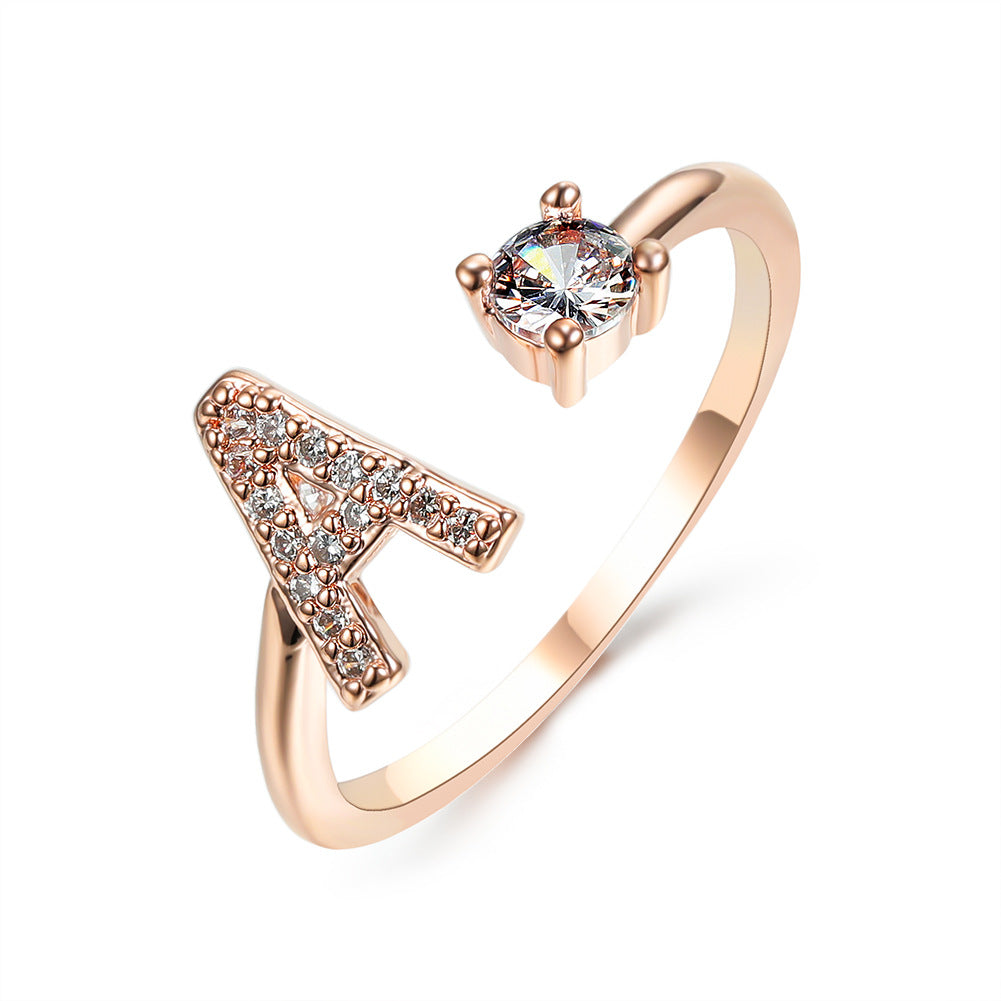 Initial Letter Ring - Personalized A-Z | Gold