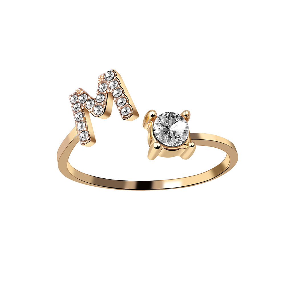 Gold / M - Initial Letter Ring