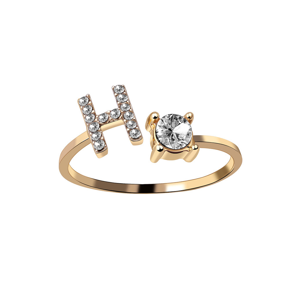 Gold / H - Initial Letter Ring
