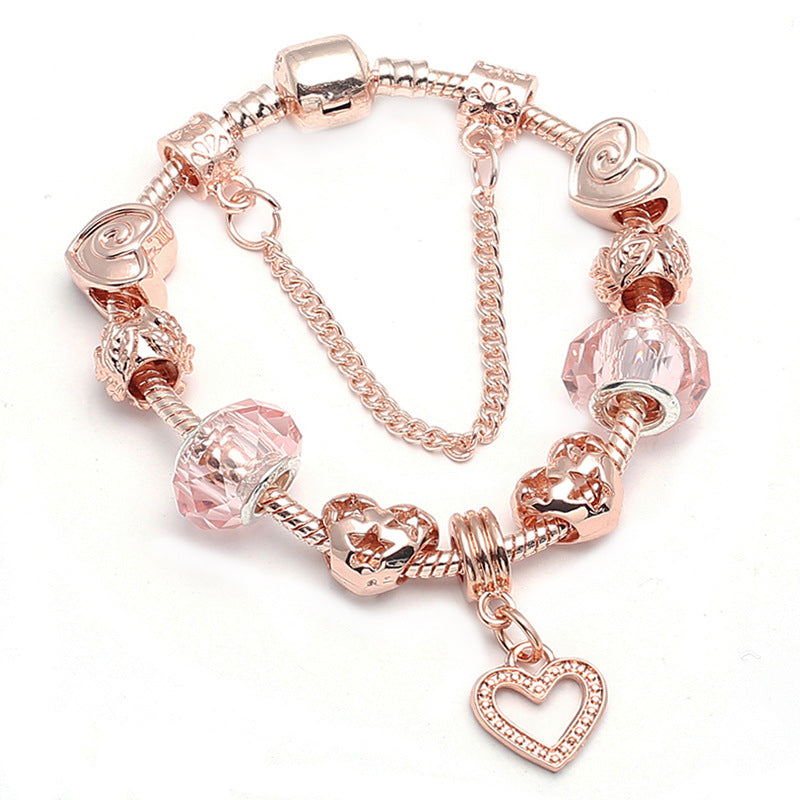 Rozene Rose Gold Crystal Bracelet - Adjustable Bangle