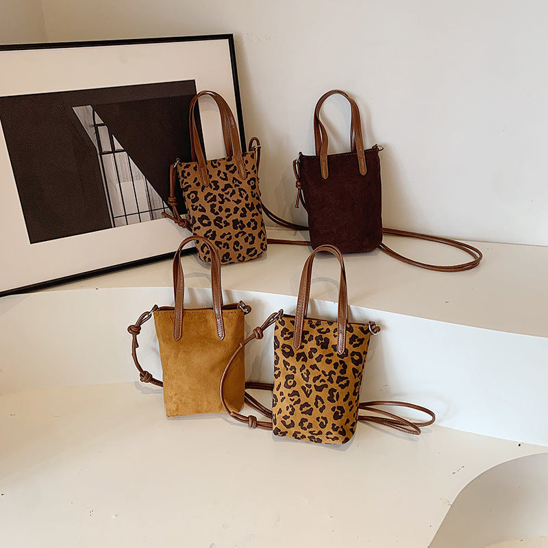 Rozené Retro Leopard Crossbody - Suede Phone Bag