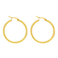 Textured Statement Hoop Earrings - Gold or Silver Chunky Hoops